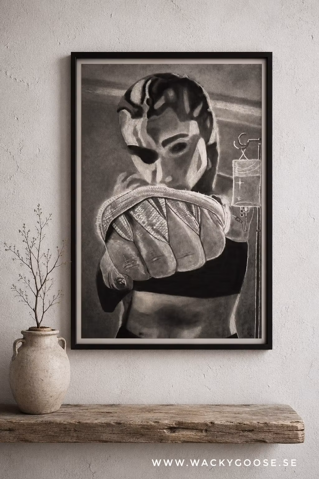 Jessica Hautajärvi "Slag för livet", Fuck Cancer - Originalmålning, 70x50cm