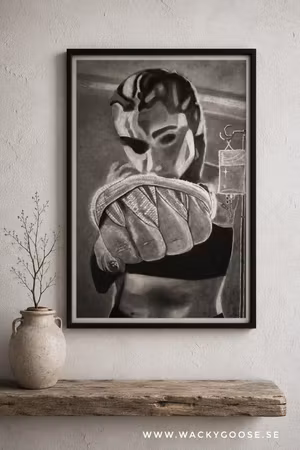 Jessica Hautajärvi "Slag för livet", Fuck Cancer - Originalmålning, 70x50cm