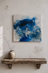 Veins of Earth "Azure Whisper" - Originalmålning, 40x40cm