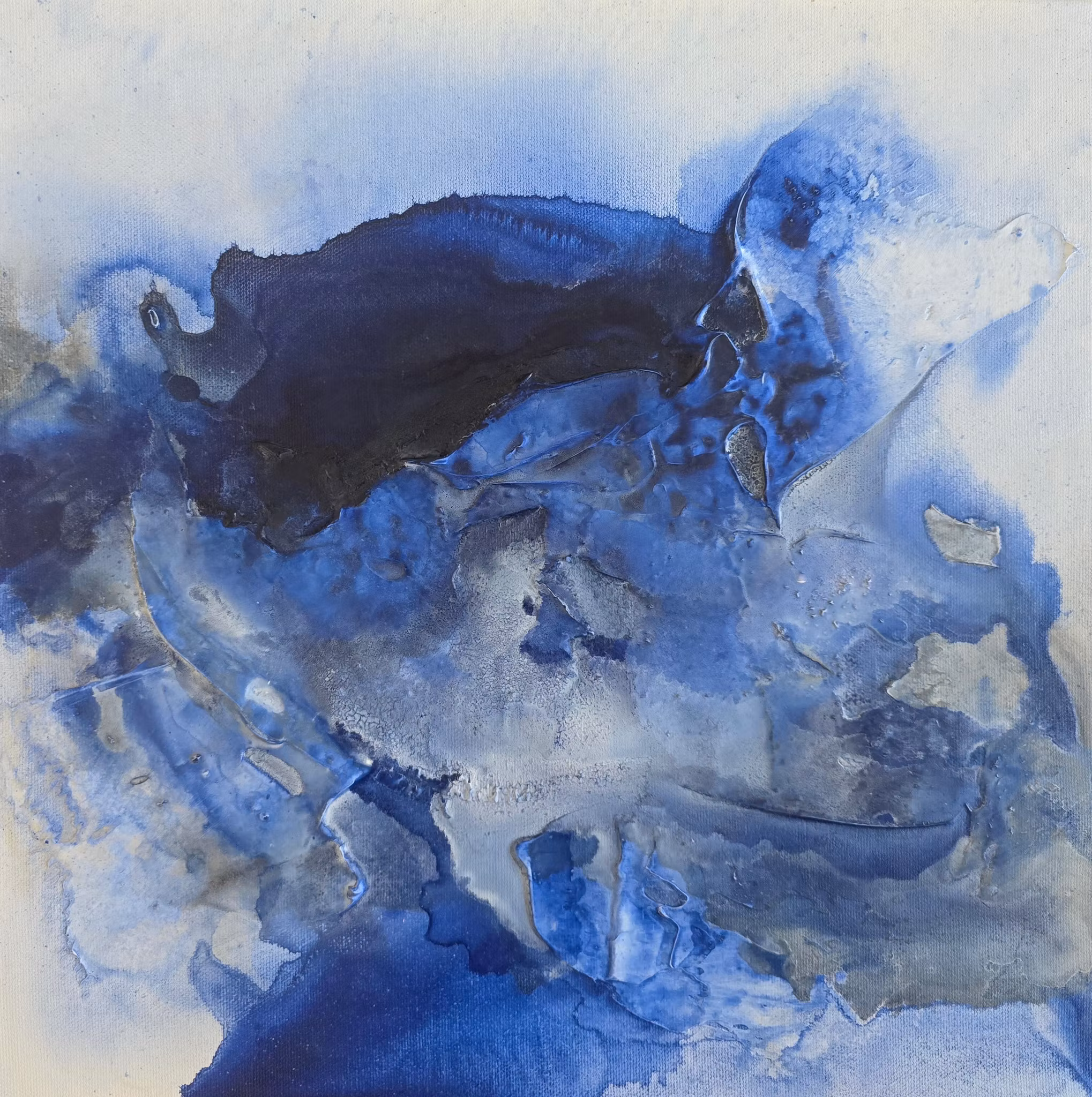 Veins of Earth "Azure Whisper" - Originalmålning, 40x40cm