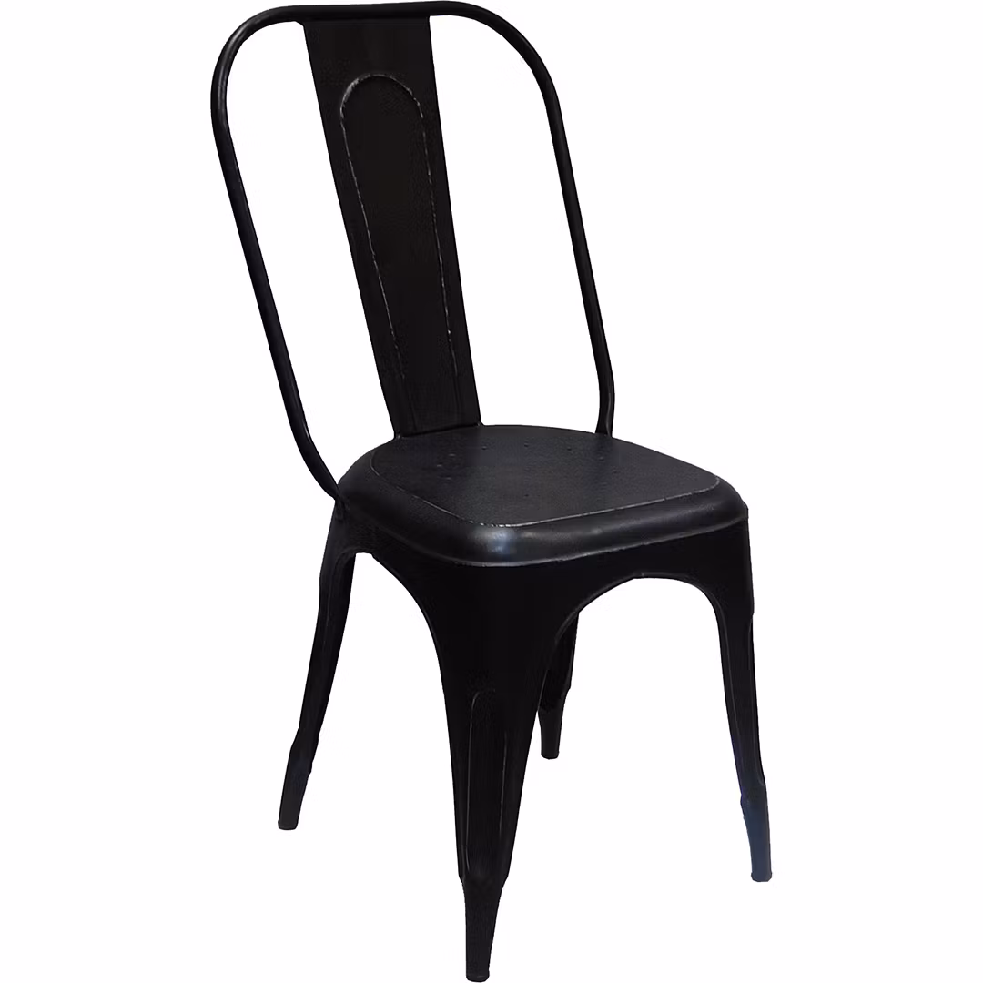 Matstol i järn, Svart, 4-pack