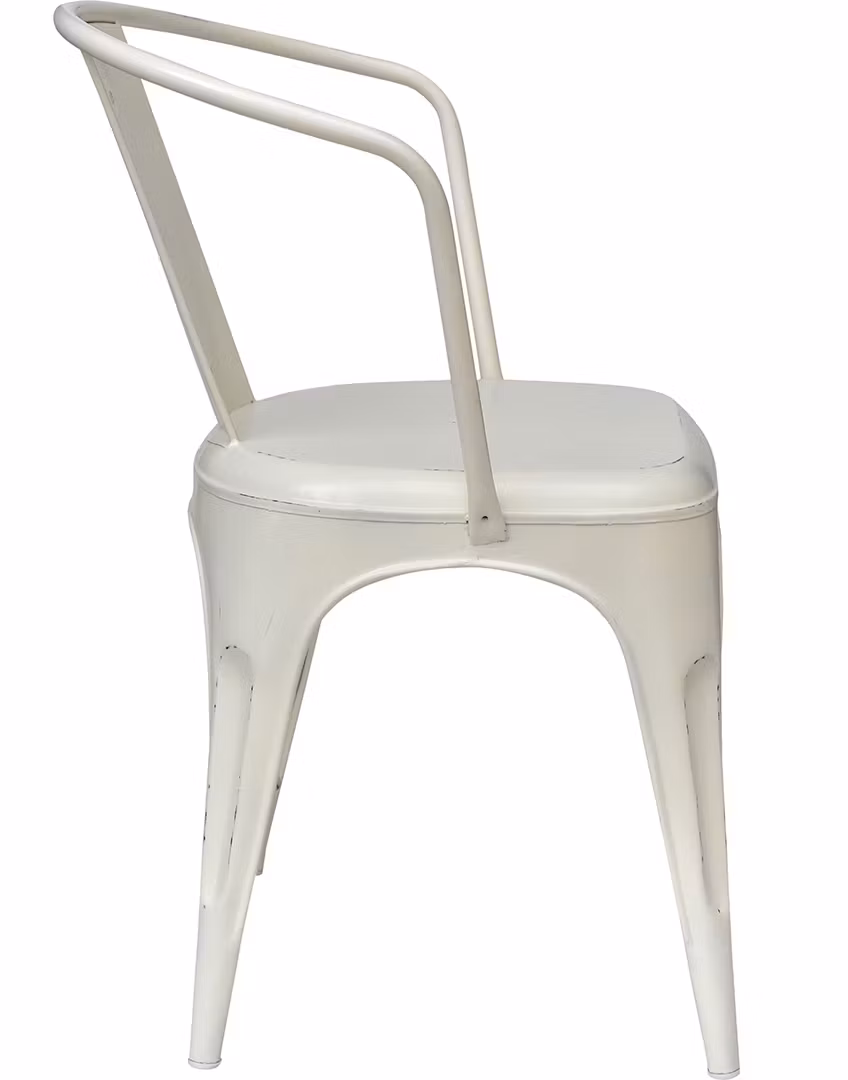 Matstol i järn, Vit, 4-pack