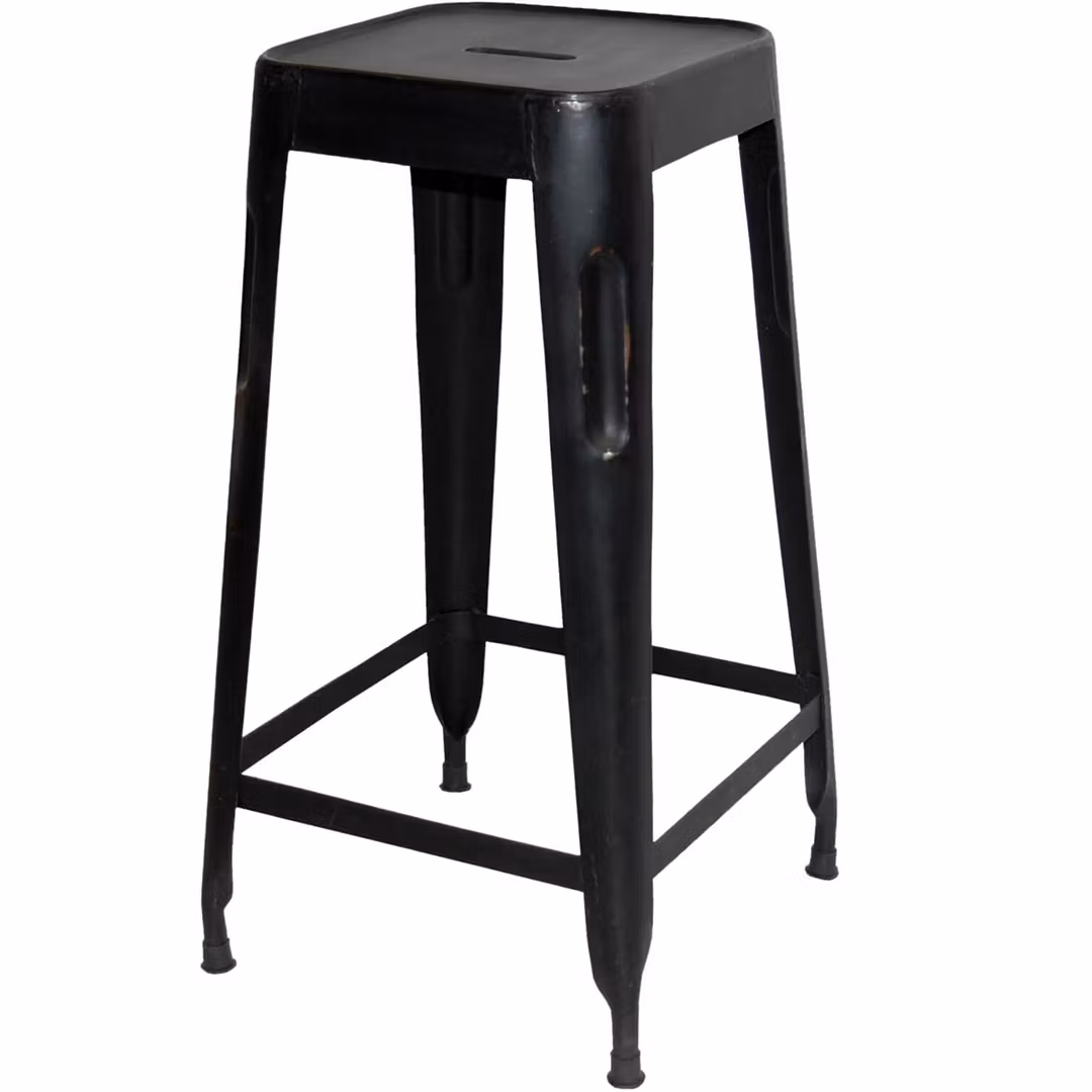 Barstol i metall, Svart, 2-pack