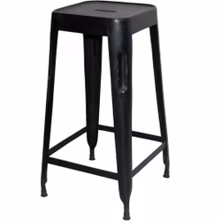 Barstol i metall, Svart, 2-pack