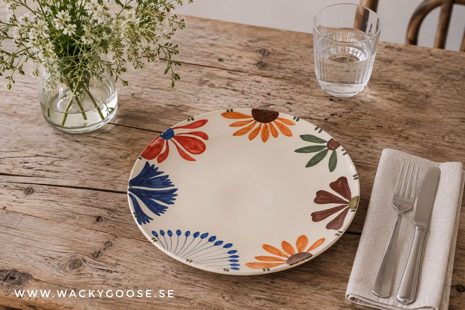 Annabelle, Handgjord Tallrik Ø28, Stengods, 4-pack