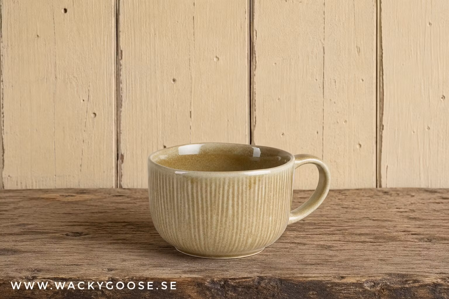 Te-kopp i stengods, 4-pack, Beige