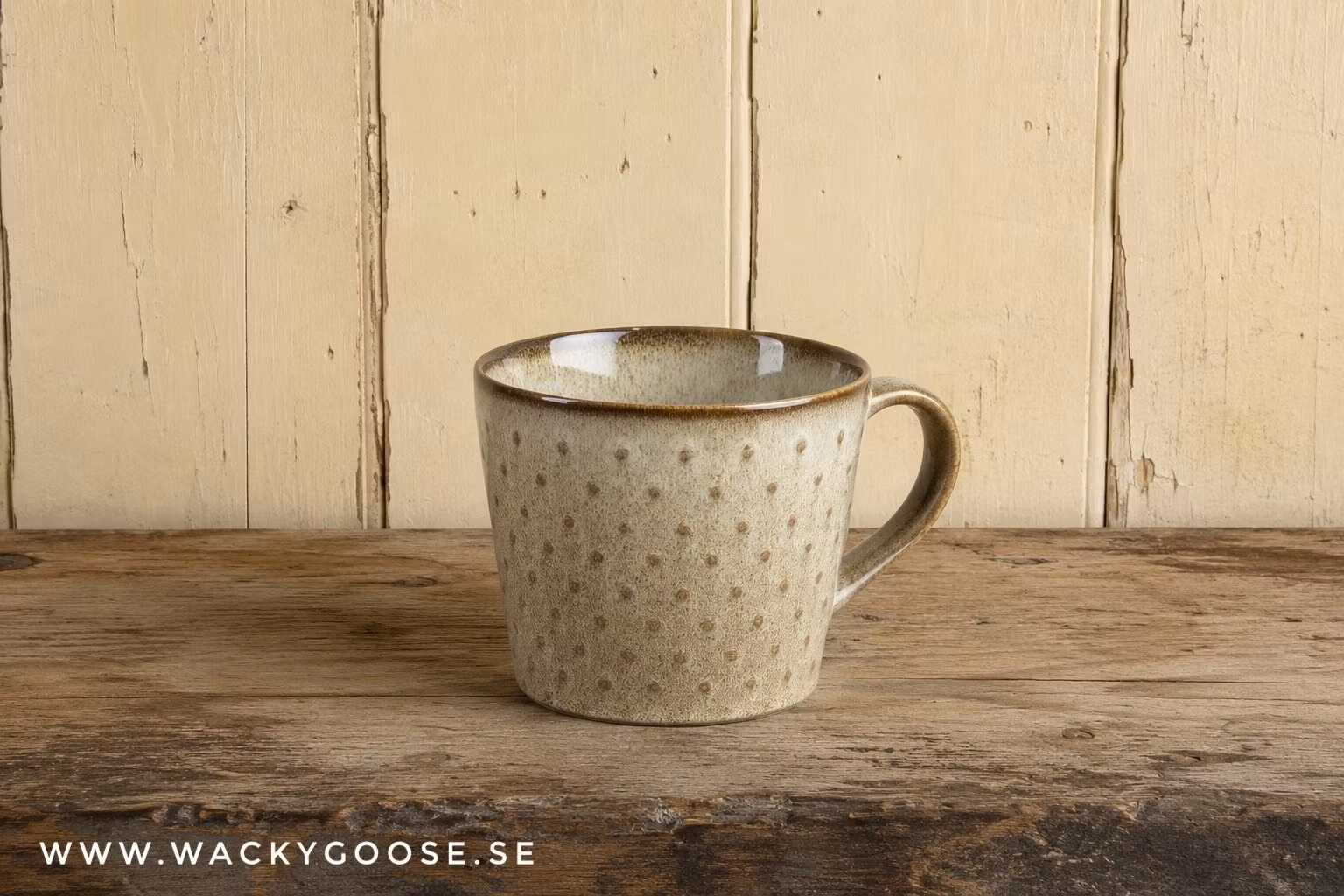 Prickig kopp i stengods, 6-pack, Mörkbeige