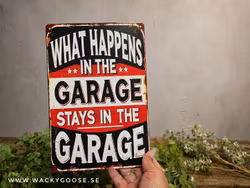 Plåtskylt i retro-stil, Garaget