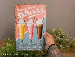Plåtskylt i retro-stil, Milk Shake