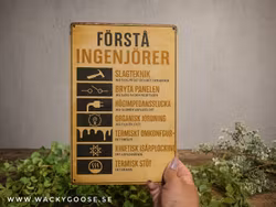 Plåtskylt i retro-stil, Förstå ingenjörer