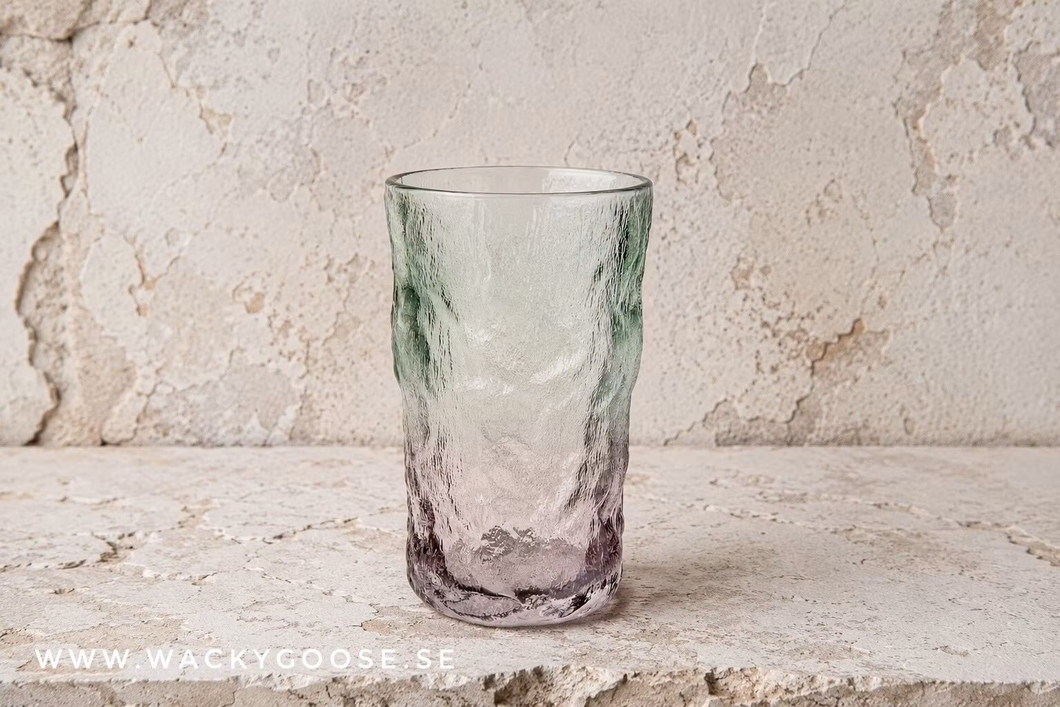 Handgjorda Glas, 13cm, Grön/rosa, 4-pack
