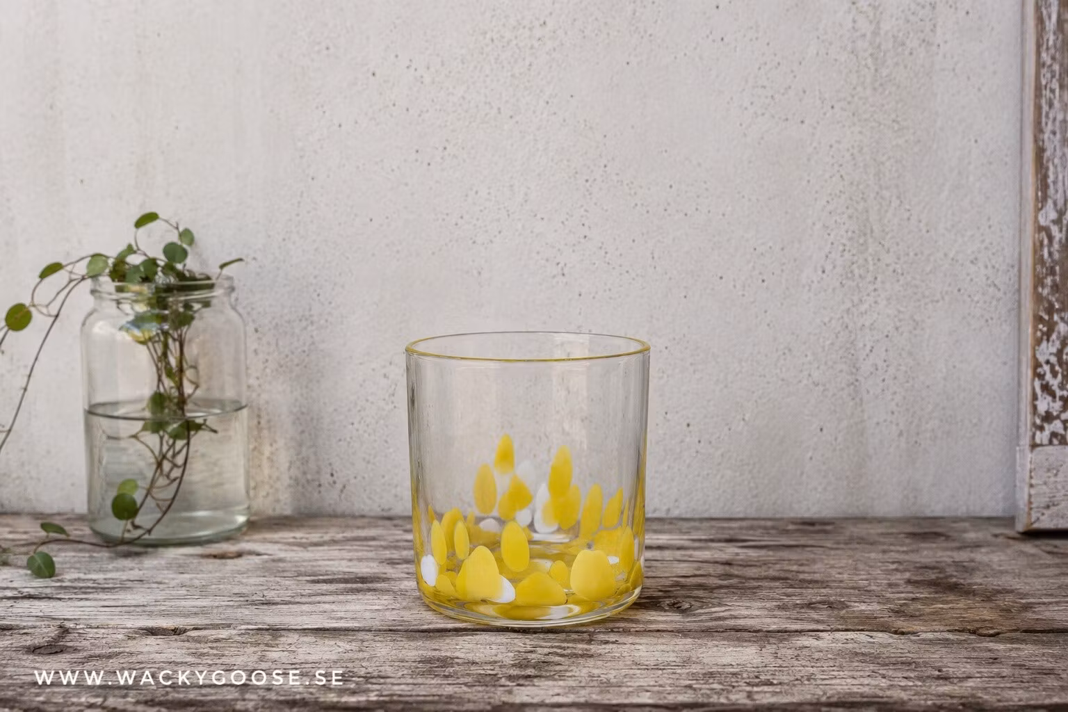 Munblåsta glas, Klar/gul, 4-pack