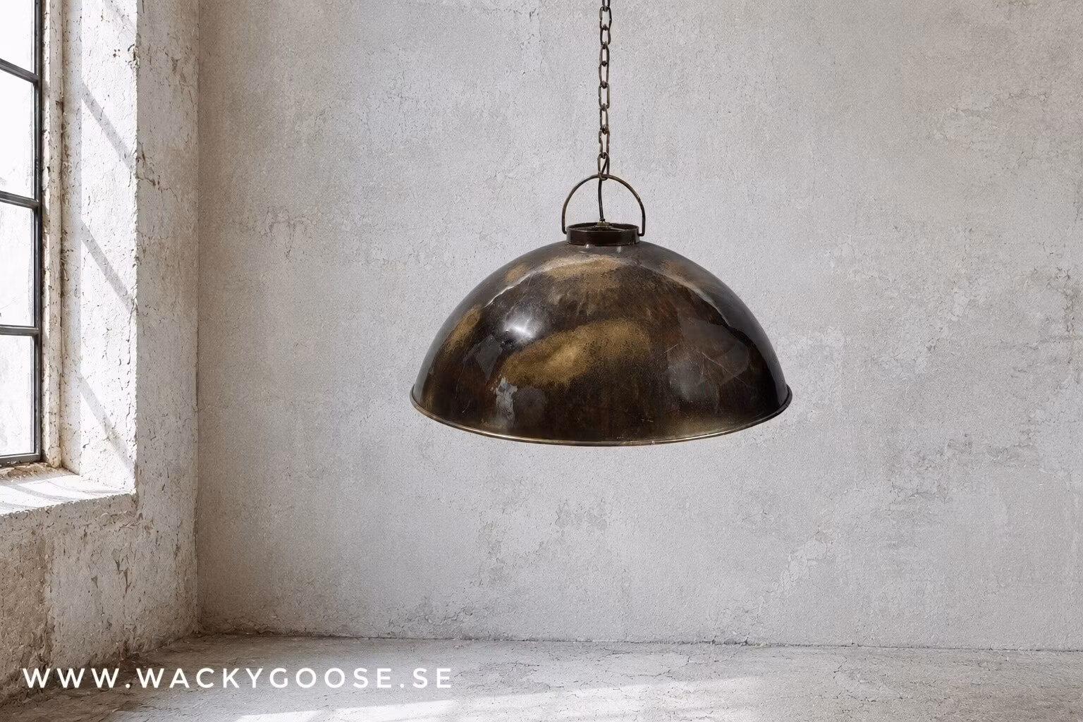 Taklampa i järn, 52cm, Metallmarmorerad