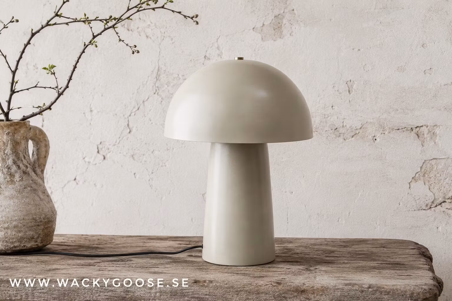 FUNGI Bordslampa, 61cm, Beige