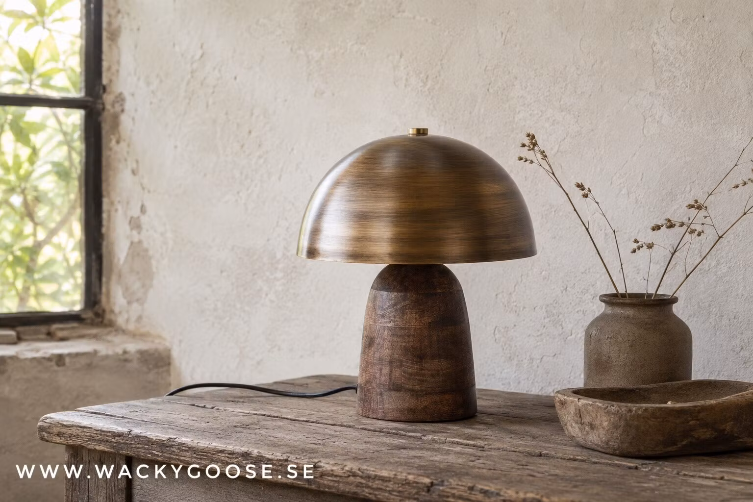 FUNGI Bordslampa/Limited Edition, 38cm, Mässingsfärgad/brun