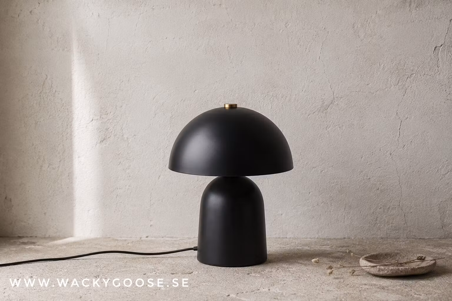 FUNGI Bordslampa, 30cm, Svart
