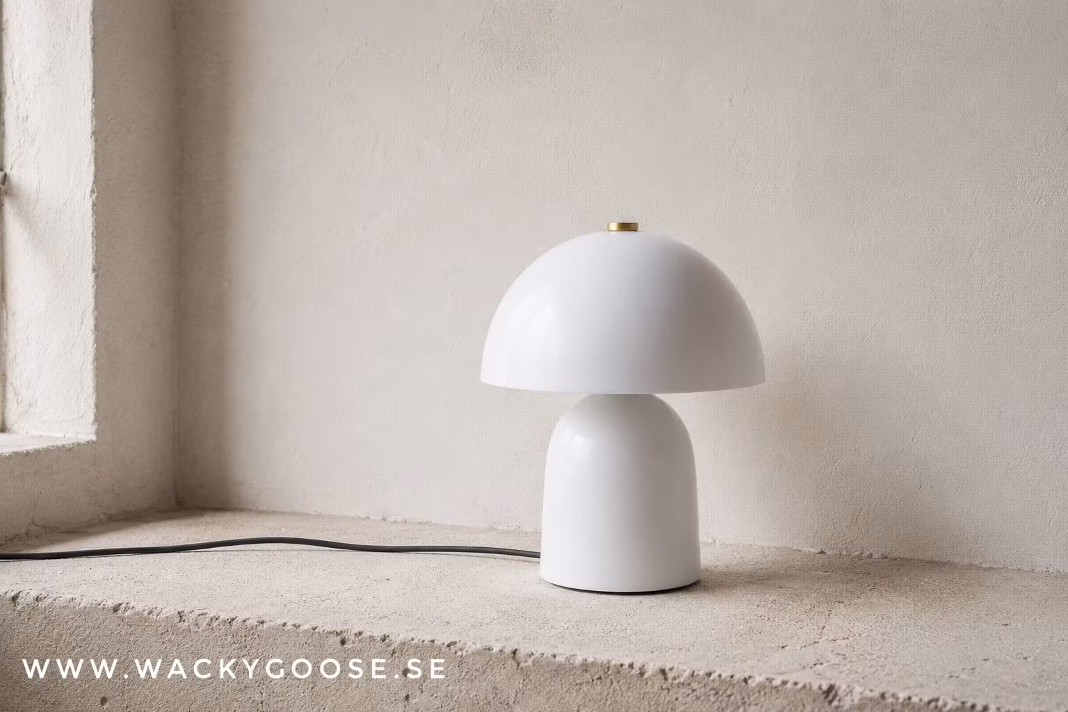 FUNGI Bordslampa, 30cm, Vit