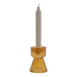 Ljusstake för både kronljus och värmeljus, Bärnsten