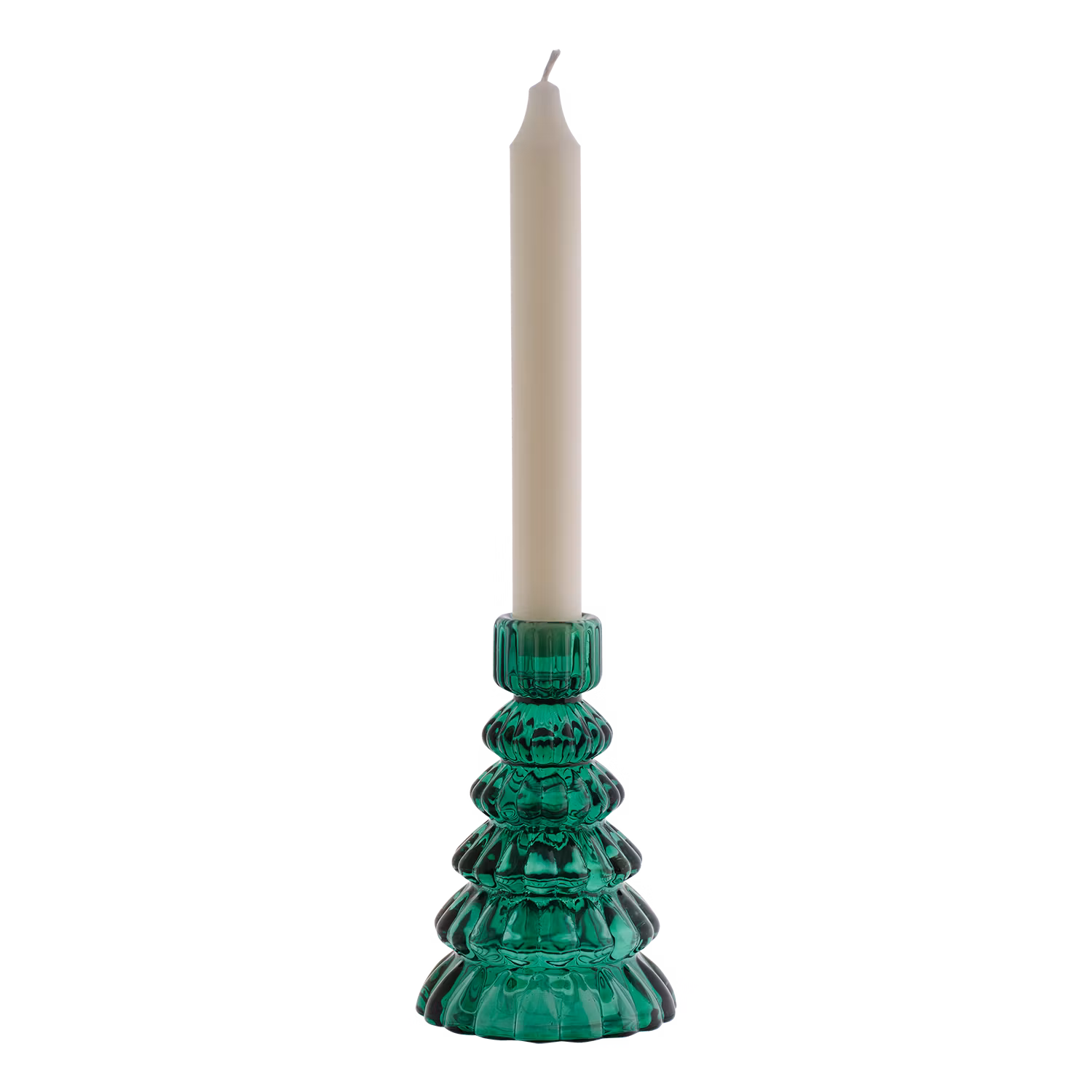 Ljusstake i glas, Grön