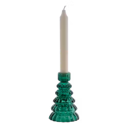 Ljusstake i glas, Grön
