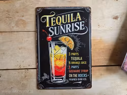 Plåtskylt i retro-stil, Tequila Sunrise