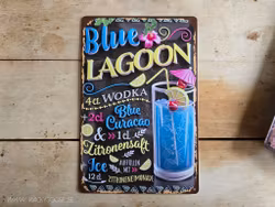Plåtskylt i retro-stil, Blue Lagoon