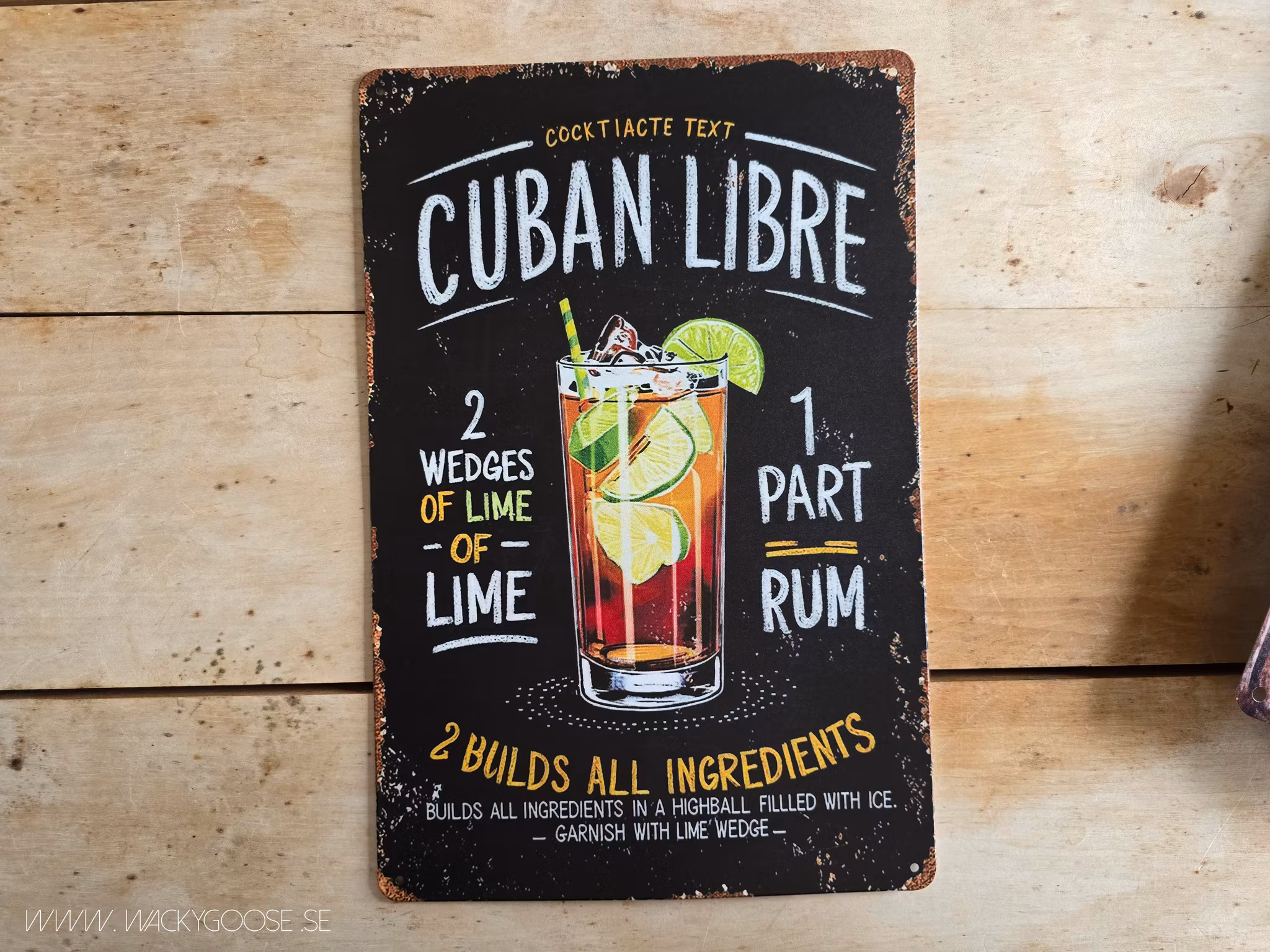 Plåtskylt i retro-stil, Cuban Libre