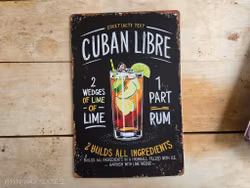 Plåtskylt i retro-stil, Cuban Libre