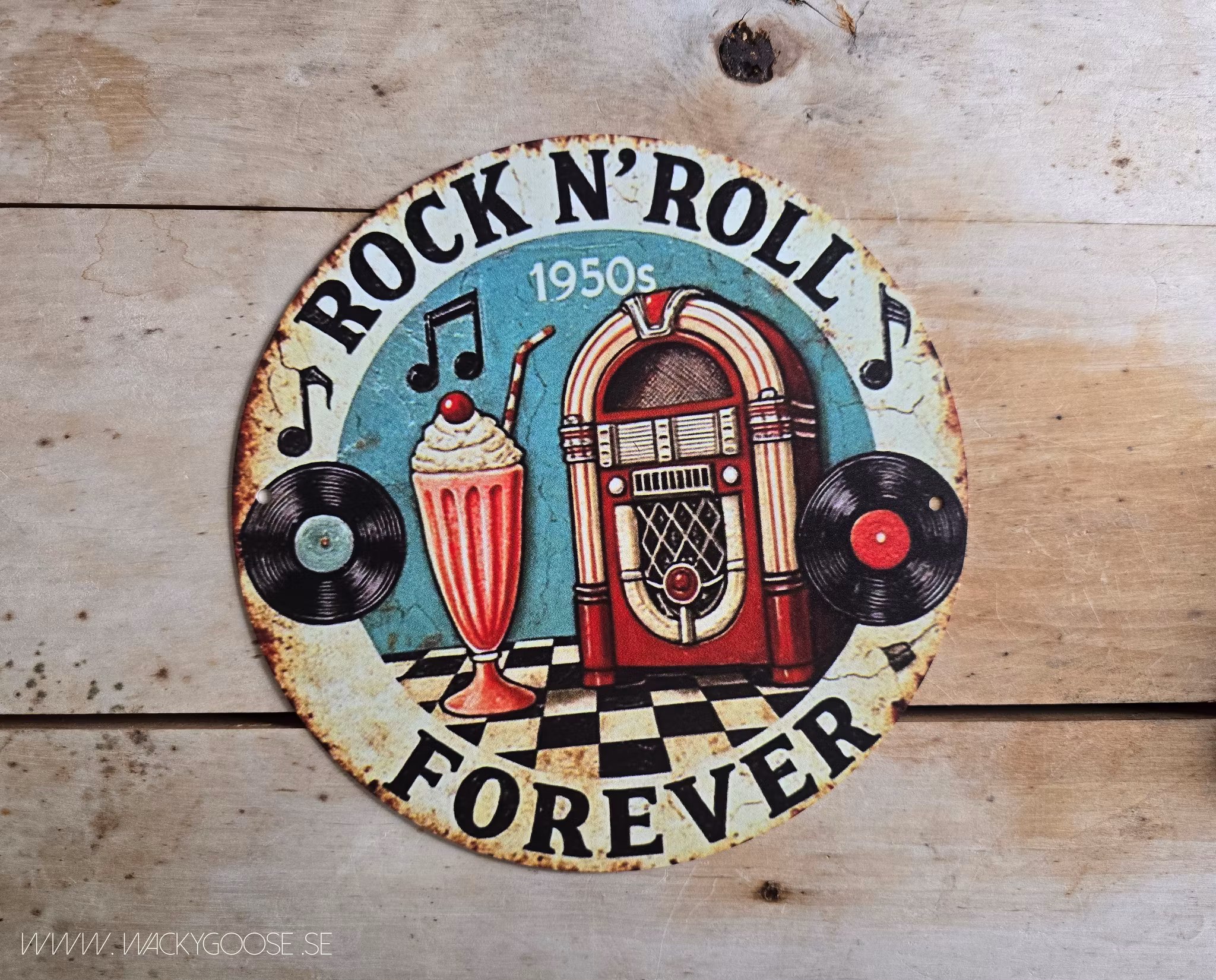 Plåtskylt i retro-stil, Rock'n'Roll