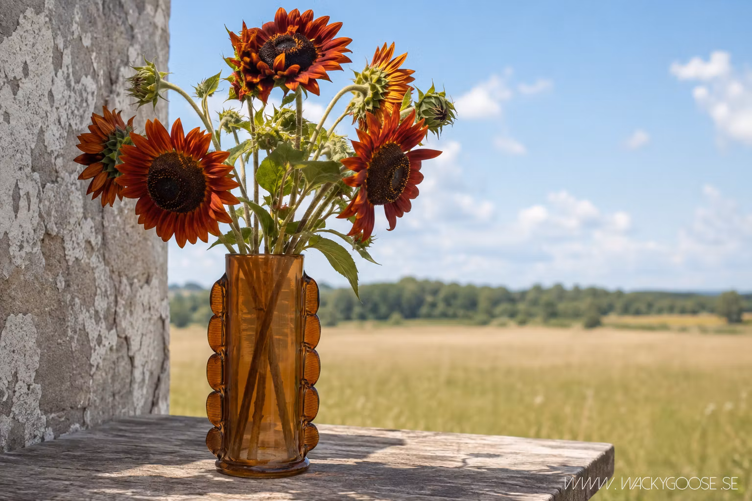 Vas i glas, 31cm, Bärnsten