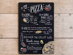 Plåtskylt i retro-stil, Pizza