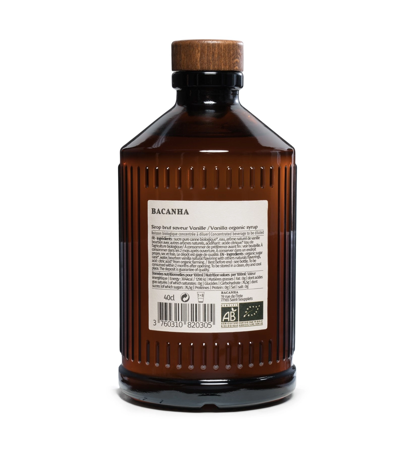 Ekologisk rå sirap, Vanilj, 400ml