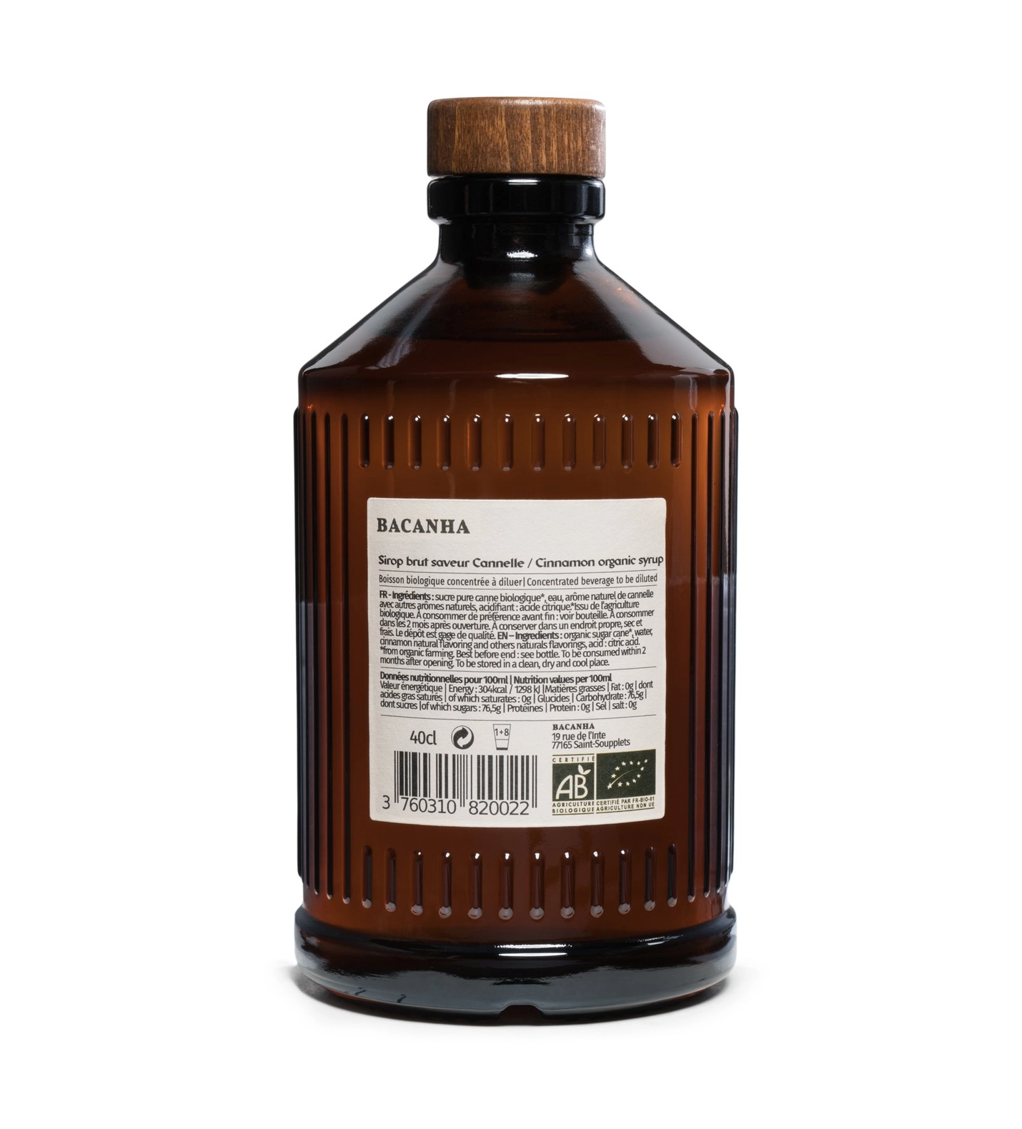 Ekologisk rå sirap, Kanel, 400ml