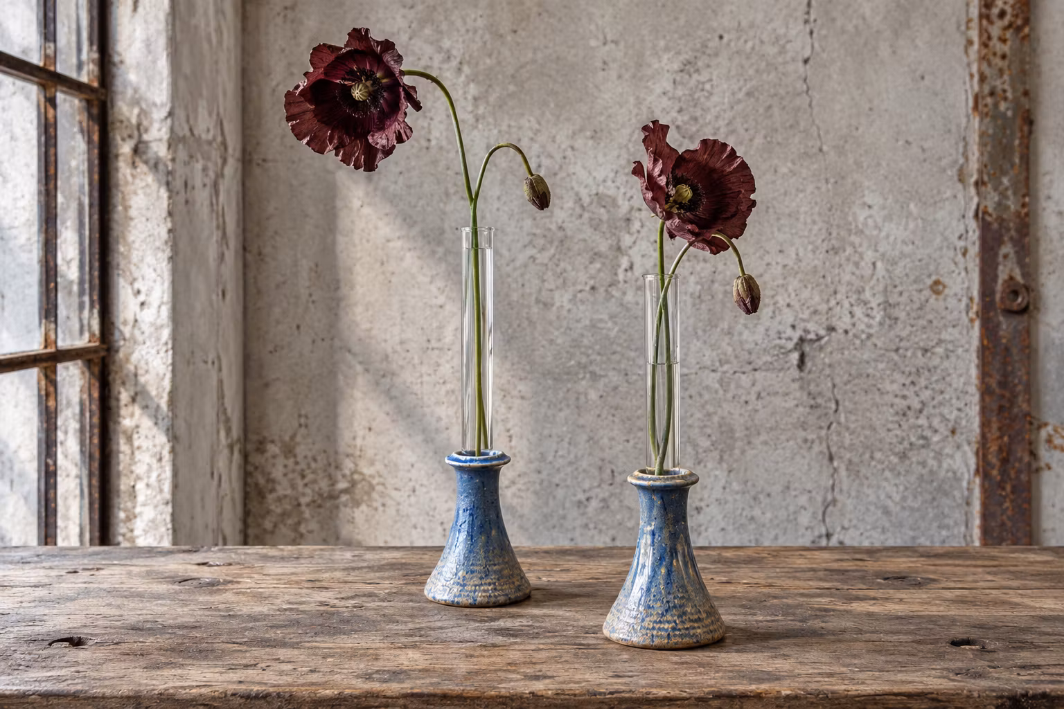 Vas för ljusstake i glas 2-pack, 20cm