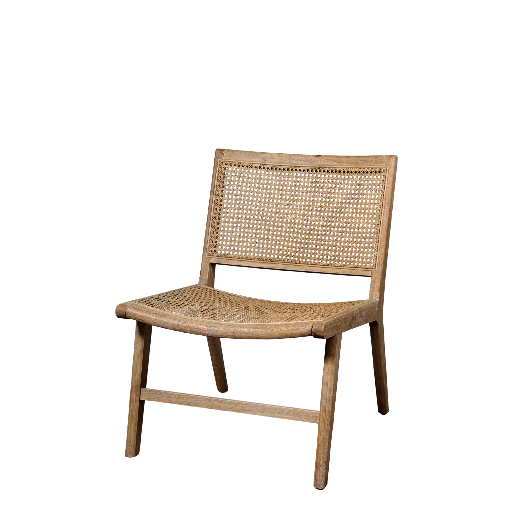 Loungestol med flätad rygg och sits, 2-pack