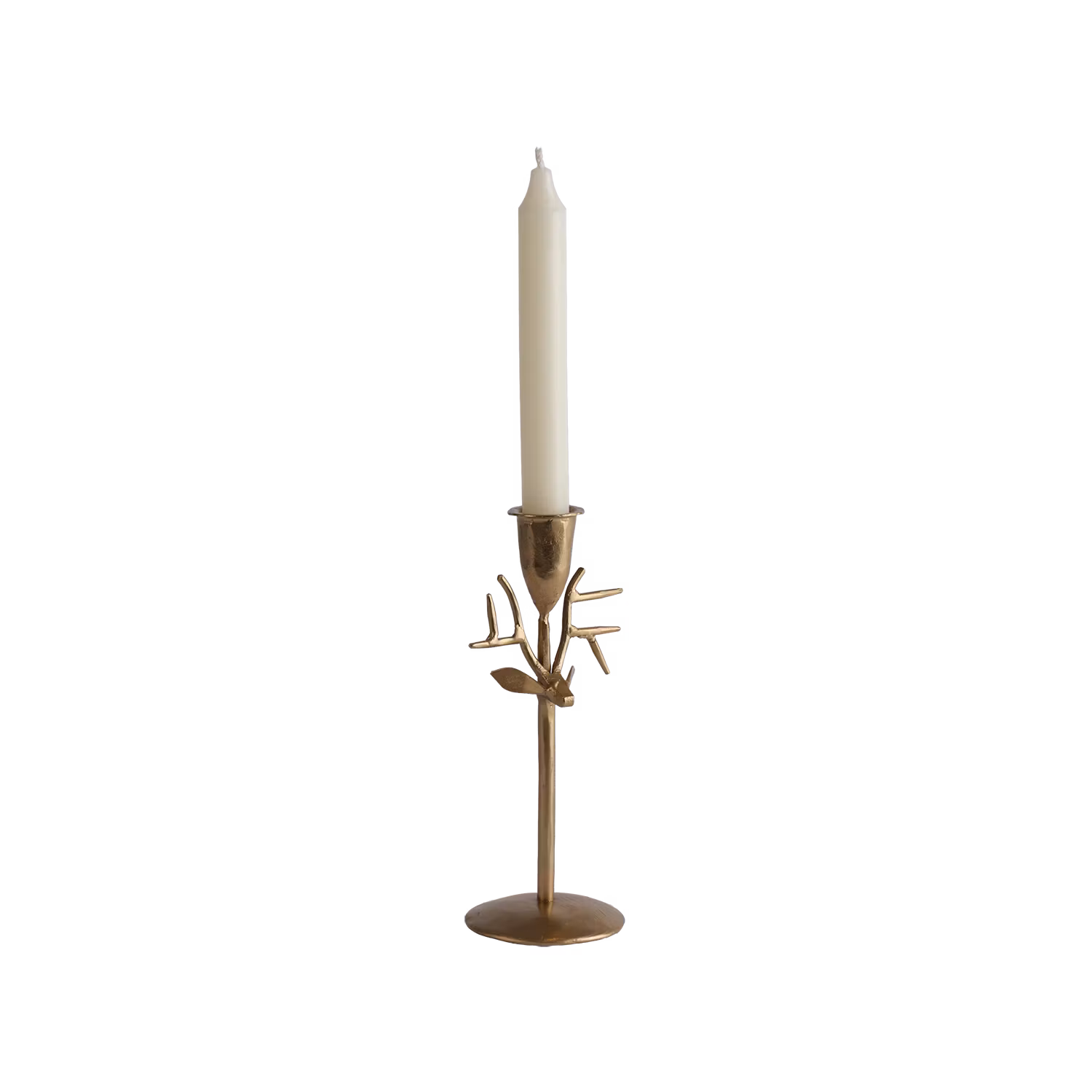 Handgjord ljusstake, Ren, Guldfärgad, 20cm