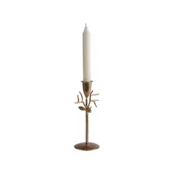 Handgjord ljusstake, Ren, Guldfärgad, 20cm