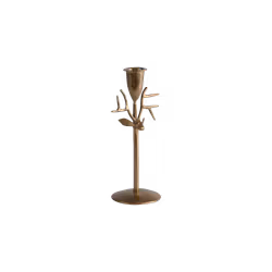 Handgjord ljusstake, Ren, Guldfärgad, 20cm