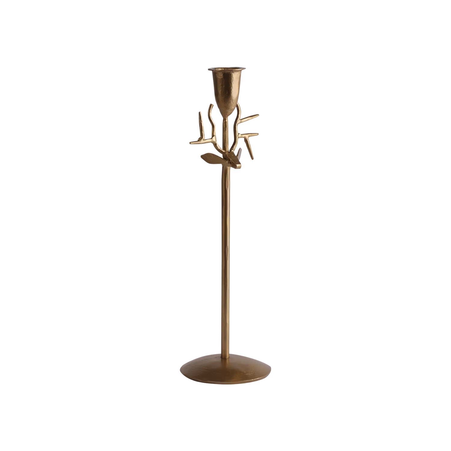 Handgjord ljusstake, Ren, Guldfärgad, 30cm