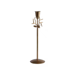 Handgjord ljusstake, Ren, Guldfärgad, 30cm