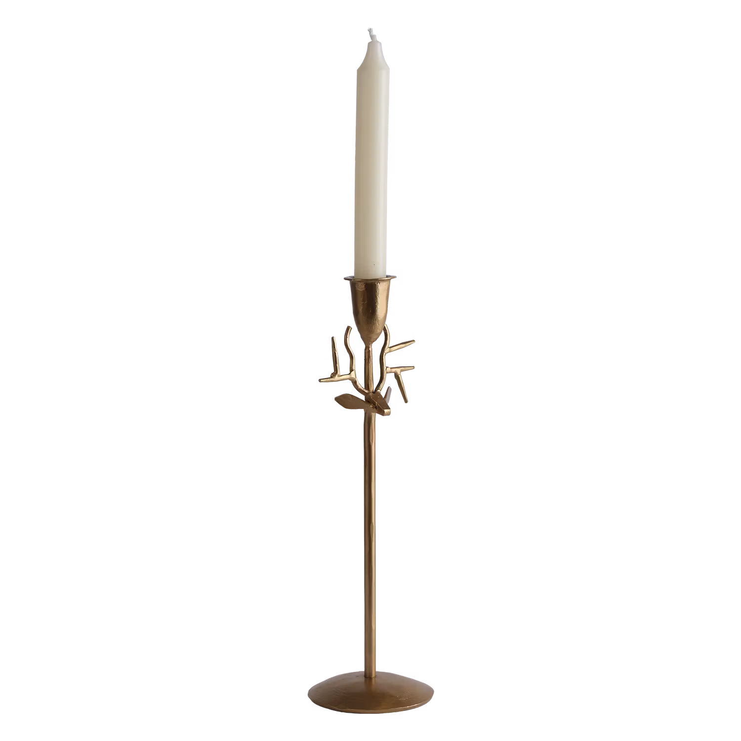 Handgjord ljusstake, Ren, Guldfärgad, 30cm