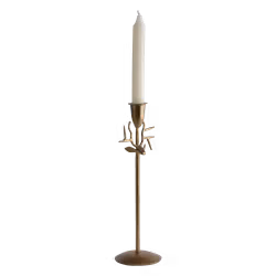 Handgjord ljusstake, Ren, Guldfärgad, 30cm