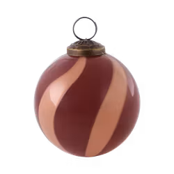 Julgransdekoration, Cirkus, Beige/Bordeaux, Ø7.5cm, 6-pack