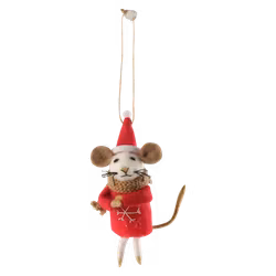 Julgransdekoration, Mus med tomteluva, 2-pack
