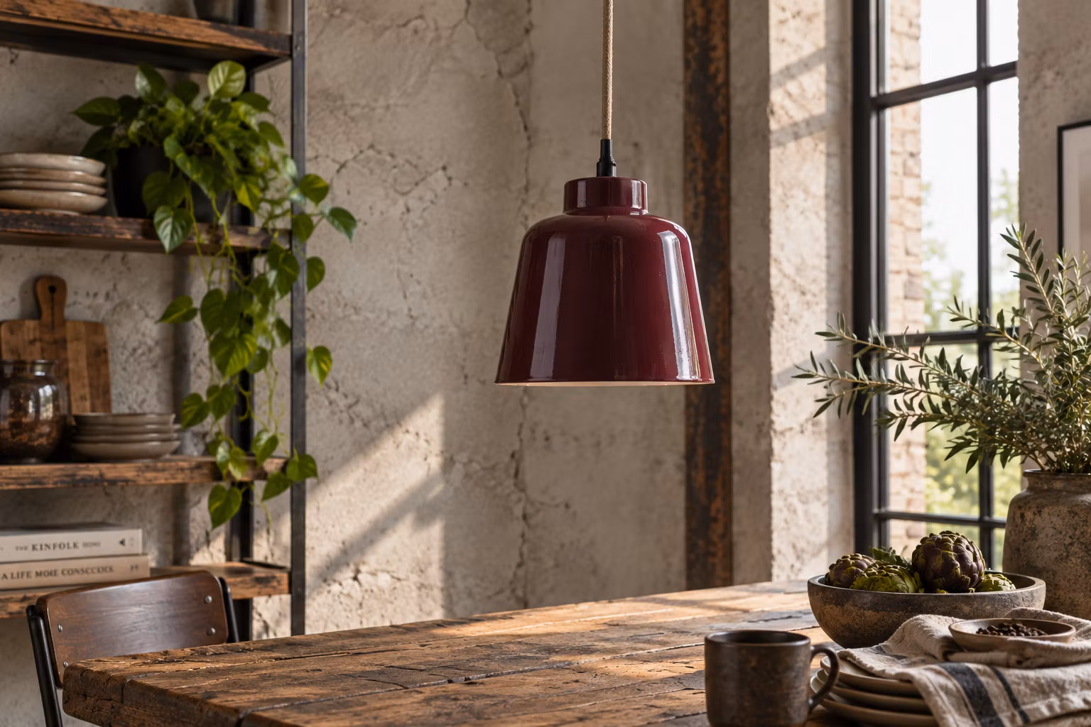 Lampa i järn, Burgundy