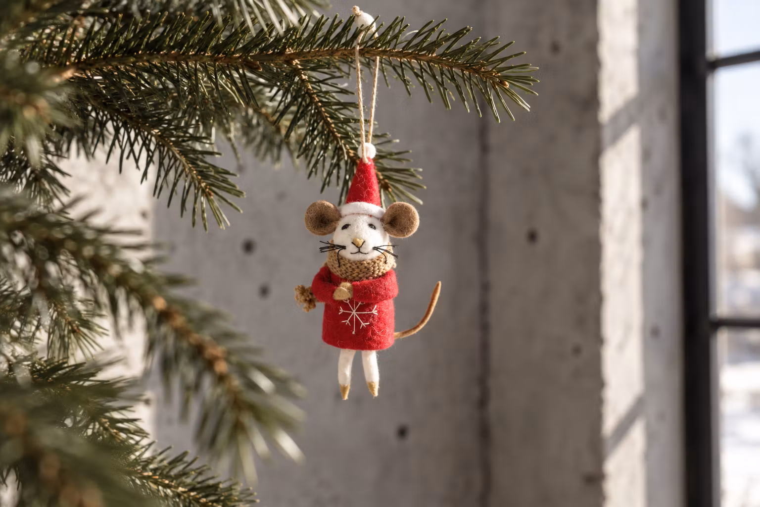 Julgransdekoration, Mus med tomteluva, 2-pack