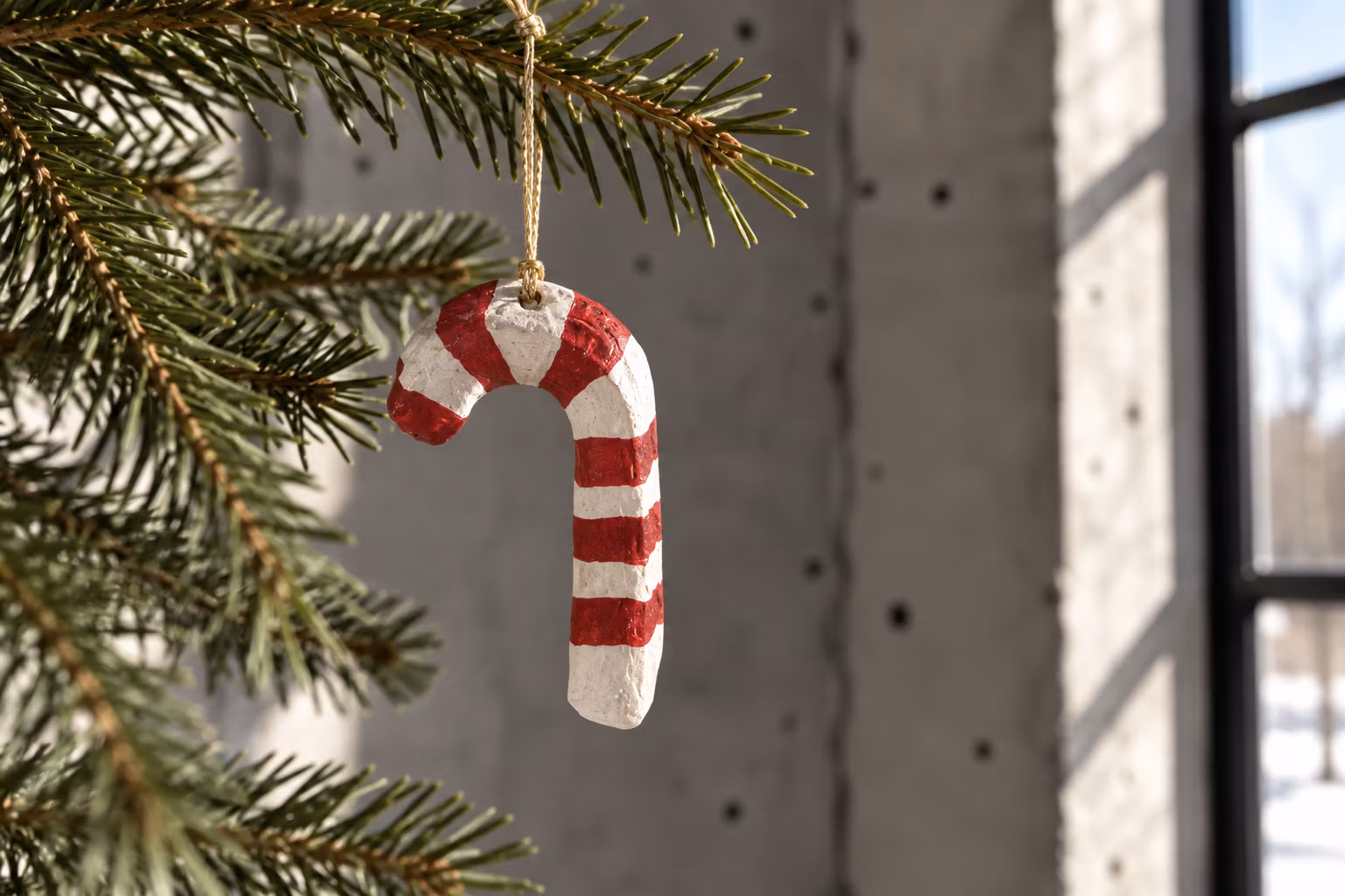 Julgransdekoration av återbrukat material, Polkagris, 6-pack
