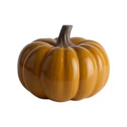 Pumpa, Bordsdekoration i stengods, Ø17,5cm, Senapsgul