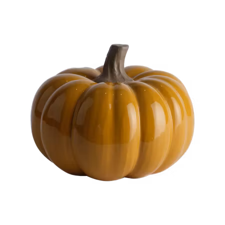 Pumpa, Bordsdekoration i stengods, Ø17,5cm, Senapsgul