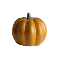 Pumpa, Bordsdekoration i stengods, Ø14cm, Senapsgul